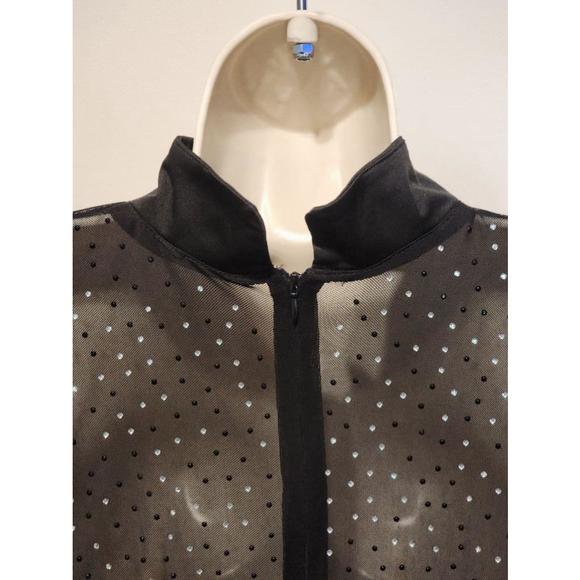 ♦️SOLD♦️ - Mock Neck Long Sleeve Sheer Rhinestone Bodysuit - Size M - NWOT - Picture 5 of 8